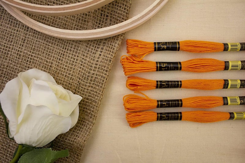 UMC STAG 12 Pieces Tangerine Colour 740/316 Premium Embroidery Thread | 100% Egyptian Cotton Premium Skeins | Cross Stitch Embroidery Floss | Oeko TEX Certified Stranded Cotton (Tangerine) - Image 5